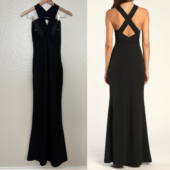 Keep You Enchanted Black Cutout Halter Mermaid Maxi Dress - Picture 3 of 9